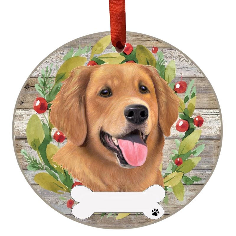 Golden Retriever Wreath Ornament